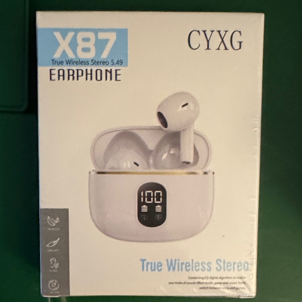 X87 True Wireless Earbuds in White
